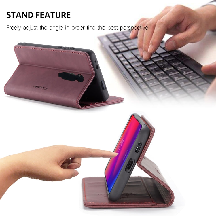 CaseMe-013 Multi-functional Retro Frosted Horizontal Flip Leather Case with Card Slot & Holder & Wallet For Xiaomi Mi 9T Pro / Redmi K20 Pro / Xiaomi Mi 9T / Redmi K20(Wine Red) by CaseMe