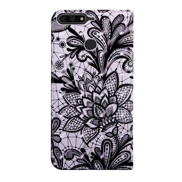 3D Painting Pattern Coloured Drawing Horizontal Flip TPU + PU Leather Case with Holder & Card Slots & Wallet for Huawei Y6 2018 (Black Lace) - Huawei Cases by buy2fix | Online Shopping UK | buy2fix