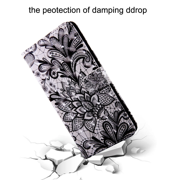 3D Painting Pattern Coloured Drawing Horizontal Flip TPU + PU Leather Case with Holder & Card Slots & Wallet for Huawei Y6 2018 (Black Lace) - Huawei Cases by buy2fix | Online Shopping UK | buy2fix