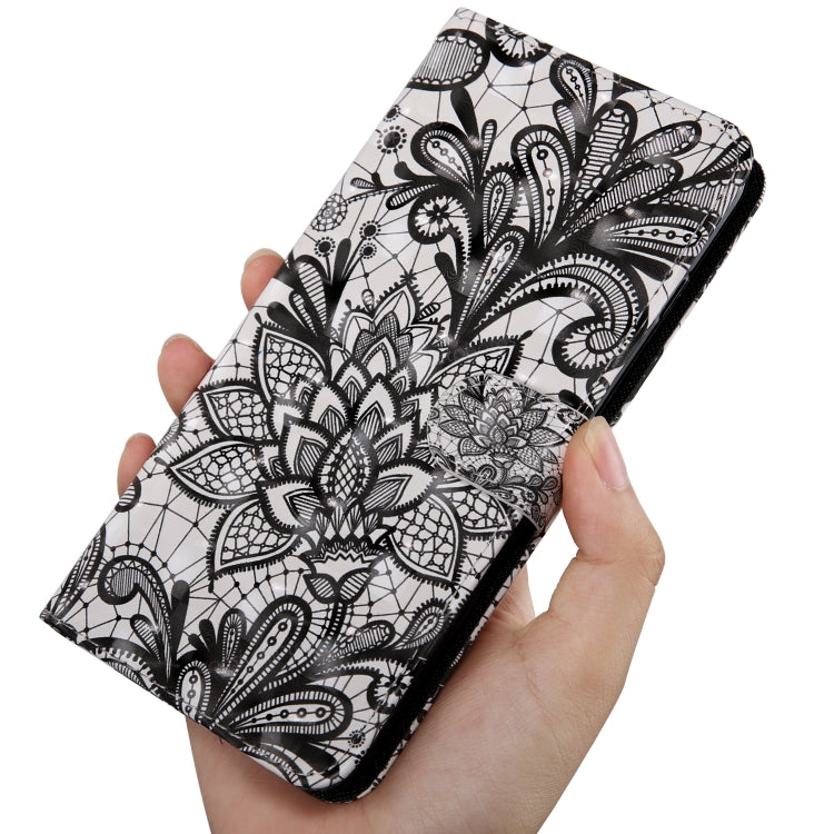 3D Painting Pattern Coloured Drawing Horizontal Flip TPU + PU Leather Case with Holder & Card Slots & Wallet for Huawei Y6 2018 (Black Lace) - Huawei Cases by buy2fix | Online Shopping UK | buy2fix