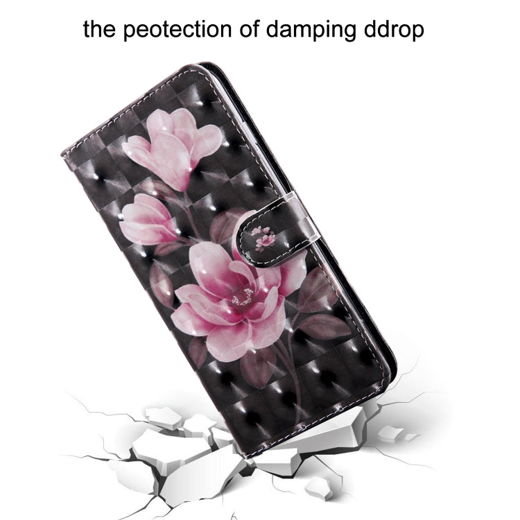3D Painting Pattern Coloured Drawing Horizontal Flip TPU + PU Leather Case with Holder & Card Slots & Wallet for Huawei Y6 2018 (Pink Flower) - Huawei Cases by buy2fix | Online Shopping UK | buy2fix