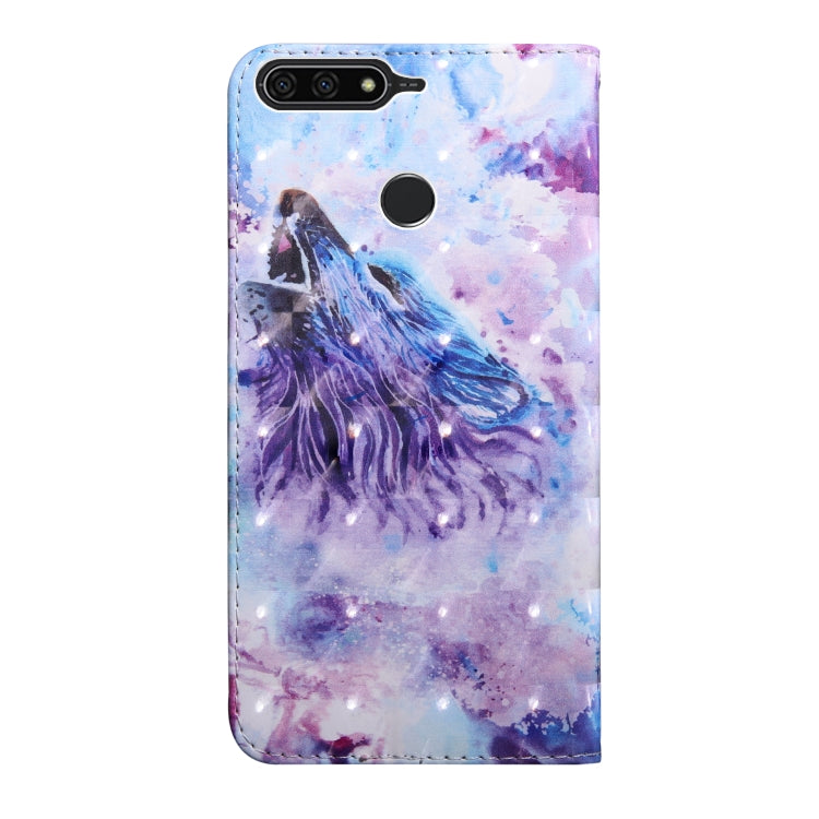 3D Painting Pattern Coloured Drawing Horizontal Flip TPU + PU Leather Case with Holder & Card Slots & Wallet for Huawei Y6 2018 (Roaring Wolf) - Huawei Cases by buy2fix | Online Shopping UK | buy2fix