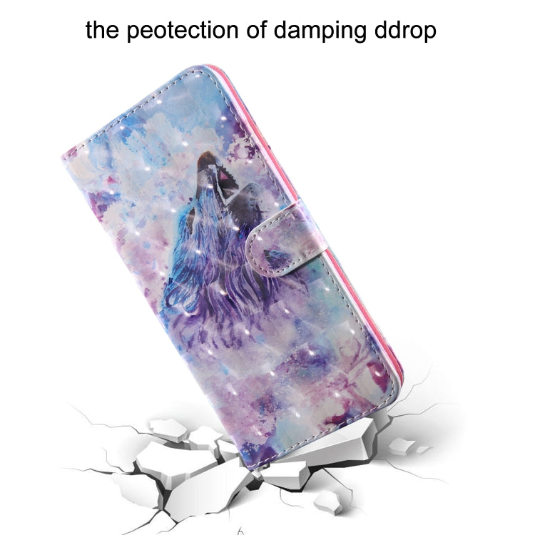 3D Painting Pattern Coloured Drawing Horizontal Flip TPU + PU Leather Case with Holder & Card Slots & Wallet for Huawei Y6 2018 (Roaring Wolf) - Huawei Cases by buy2fix | Online Shopping UK | buy2fix