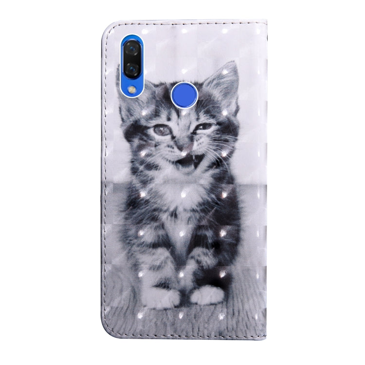 3D Painting Pattern Coloured Drawing Horizontal Flip TPU + PU Leather Case with Holder & Card Slots & Wallet for Huawei Honor 8X(Smile Cat) - Honor Cases by buy2fix | Online Shopping UK | buy2fix