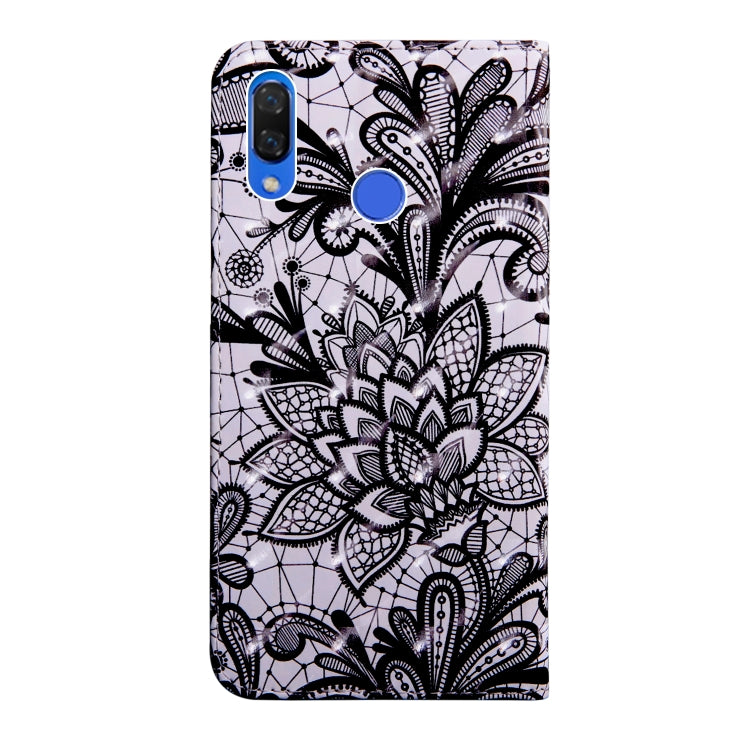 3D Painting Pattern Coloured Drawing Horizontal Flip TPU + PU Leather Case with Holder & Card Slots & Wallet for Huawei Honor 8X(Black Lace) - Honor Cases by buy2fix | Online Shopping UK | buy2fix