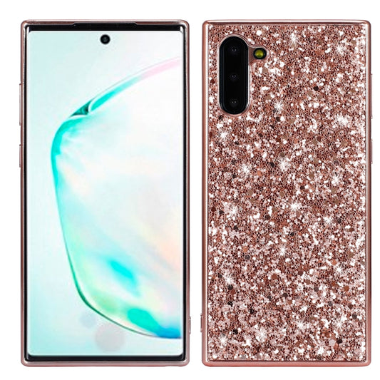 Plating Glittery Powder Shockproof TPU Case For Galaxy Note 10(Rose Gold) by buy2fix