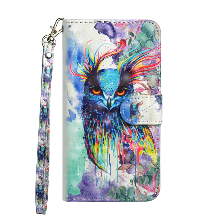 3D Painting Pattern Coloured Drawing Horizontal Flip TPU + PU Leather Case with Holder & Card Slots & Wallet for Huawei Honor 20 Lite(Watercolor Owl) - Honor Cases by buy2fix | Online Shopping UK | buy2fix