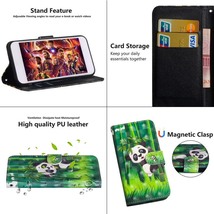 3D Painting Pattern Horizontal Flip TPU + PU Leather Case with Holder & Card Slots & Wallet For Huawei P20 Lite(Bamboo Panda) - Huawei Cases by buy2fix | Online Shopping UK | buy2fix