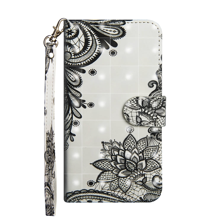 3D Painting Pattern Horizontal Flip TPU + PU Leather Case with Holder & Card Slots & Wallet For Huawei P20 Lite(Black Flower) - Huawei Cases by buy2fix | Online Shopping UK | buy2fix