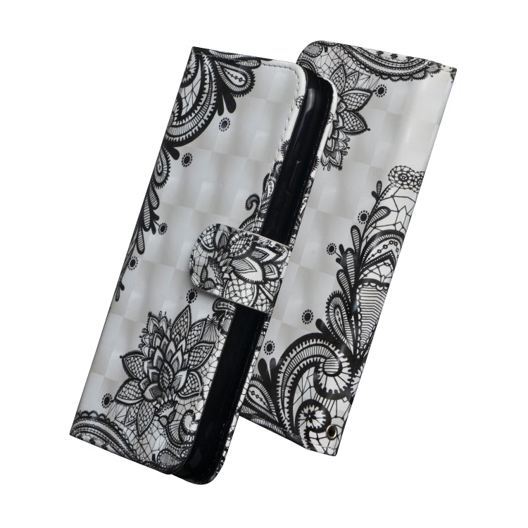 3D Painting Pattern Horizontal Flip TPU + PU Leather Case with Holder & Card Slots & Wallet For Huawei P20 Lite(Black Flower) - Huawei Cases by buy2fix | Online Shopping UK | buy2fix