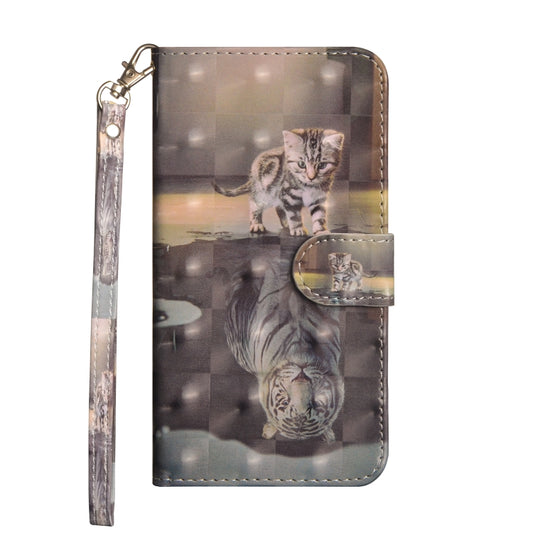 3D Painting Pattern Horizontal Flip TPU + PU Leather Case with Holder & Card Slots & Wallet For Huawei P20 Lite(Cat Tiger) - Huawei Cases by buy2fix | Online Shopping UK | buy2fix
