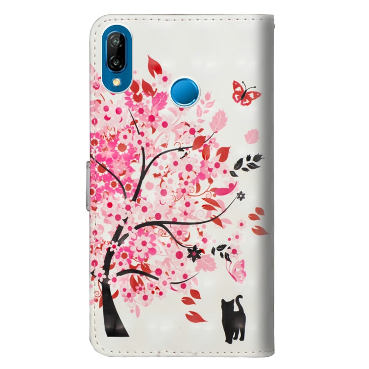 3D Painting Pattern Horizontal Flip TPU + PU Leather Case with Holder & Card Slots & Wallet For Huawei P20 Lite(Tree Cat) - Huawei Cases by buy2fix | Online Shopping UK | buy2fix