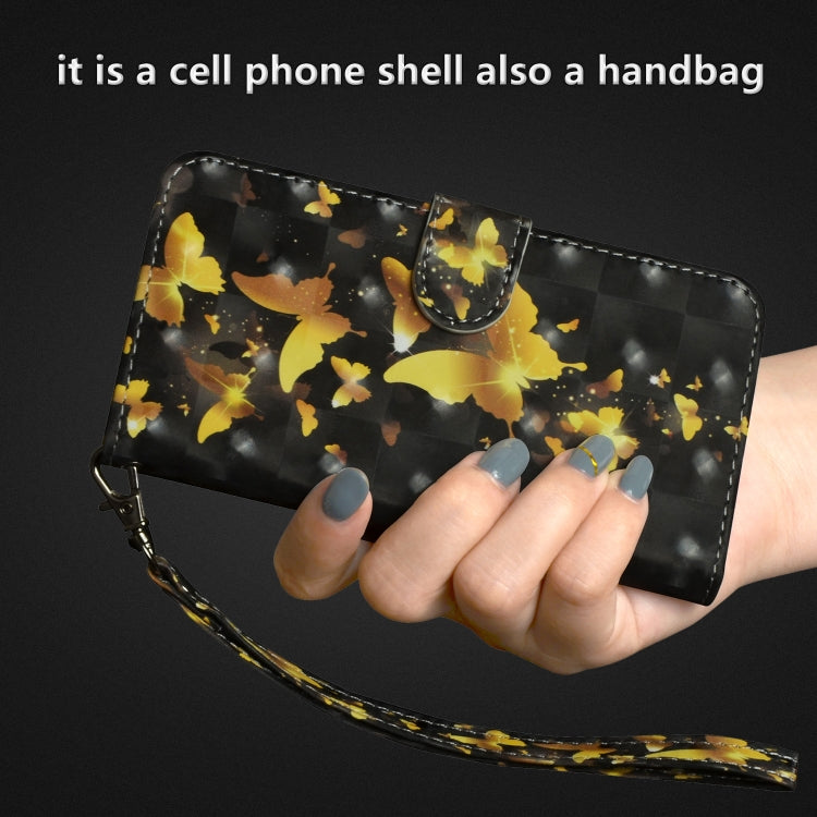 3D Painting Pattern Horizontal Flip TPU + PU Leather Case with Holder & Card Slots & Wallet For Huawei Y5 (2019)(Golden Butterfly) by buy2fix