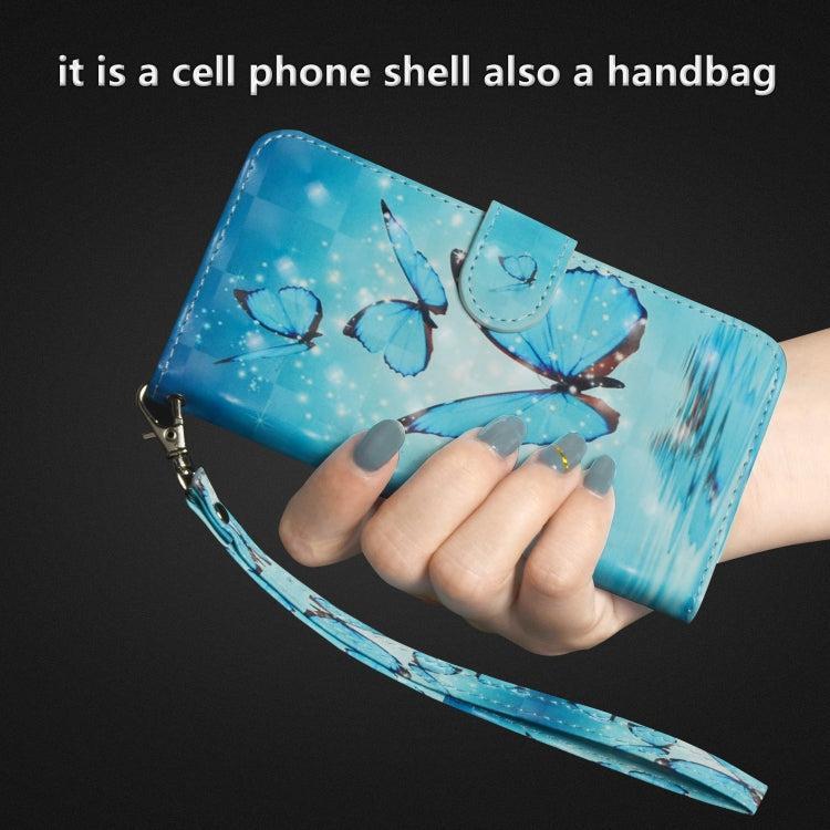 3D Painting Pattern Horizontal Flip TPU + PU Leather Case with Holder & Card Slots & Wallet For Huawei Y5 (2019)(Three Butterfly) by buy2fix