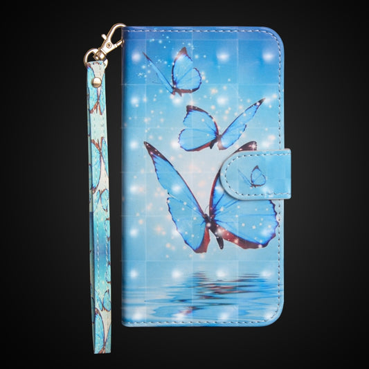 3D Painting Pattern Horizontal Flip TPU + PU Leather Case with Holder & Card Slots & Wallet For Huawei Y7 (2019) / Y7 Pro (2019) / Y7 Prime (2019)(Three Butterfly) - Huawei Cases by buy2fix | Online Shopping UK | buy2fix