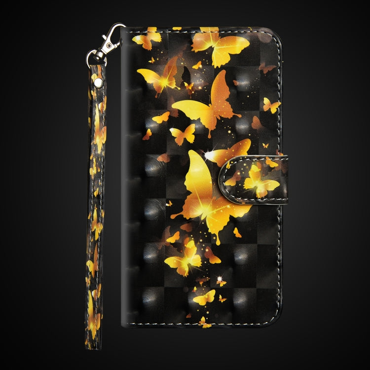 3D Painting Pattern Horizontal Flip TPU + PU Leather Case with Holder & Card Slots & Wallet For Galaxy A20e(Golden Butterfly) - Galaxy Phone Cases by buy2fix | Online Shopping UK | buy2fix