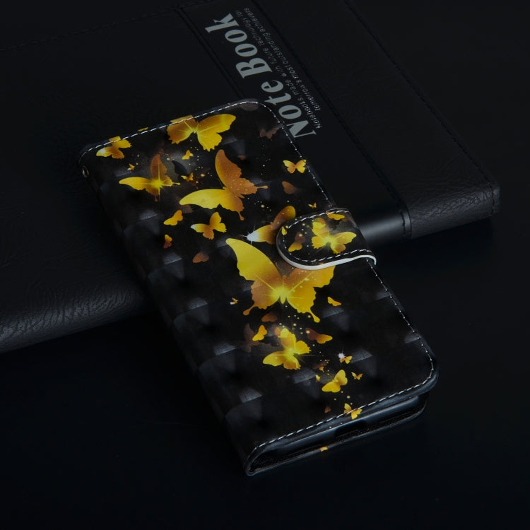 3D Painting Pattern Horizontal Flip TPU + PU Leather Case with Holder & Card Slots & Wallet For Galaxy A20e(Golden Butterfly) - Galaxy Phone Cases by buy2fix | Online Shopping UK | buy2fix