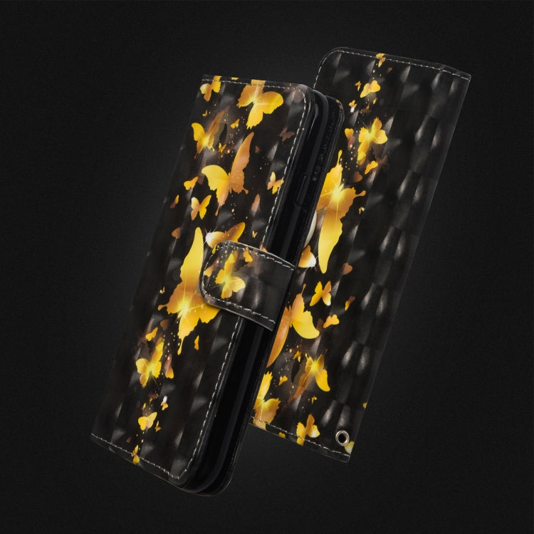 3D Painting Pattern Horizontal Flip TPU + PU Leather Case with Holder & Card Slots & Wallet For Galaxy A20e(Golden Butterfly) - Galaxy Phone Cases by buy2fix | Online Shopping UK | buy2fix