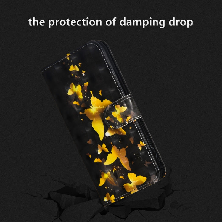 3D Painting Pattern Horizontal Flip TPU + PU Leather Case with Holder & Card Slots & Wallet For Galaxy A20e(Golden Butterfly) - Galaxy Phone Cases by buy2fix | Online Shopping UK | buy2fix