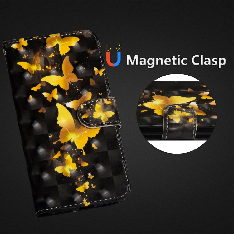 3D Painting Pattern Horizontal Flip TPU + PU Leather Case with Holder & Card Slots & Wallet For Galaxy A20e(Golden Butterfly) - Galaxy Phone Cases by buy2fix | Online Shopping UK | buy2fix