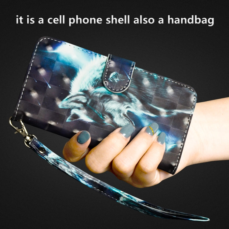 3D Painting Pattern Horizontal Flip TPU + PU Leather Case with Holder & Card Slots & Wallet For Galaxy A20e(Wolf) - Galaxy Phone Cases by buy2fix | Online Shopping UK | buy2fix