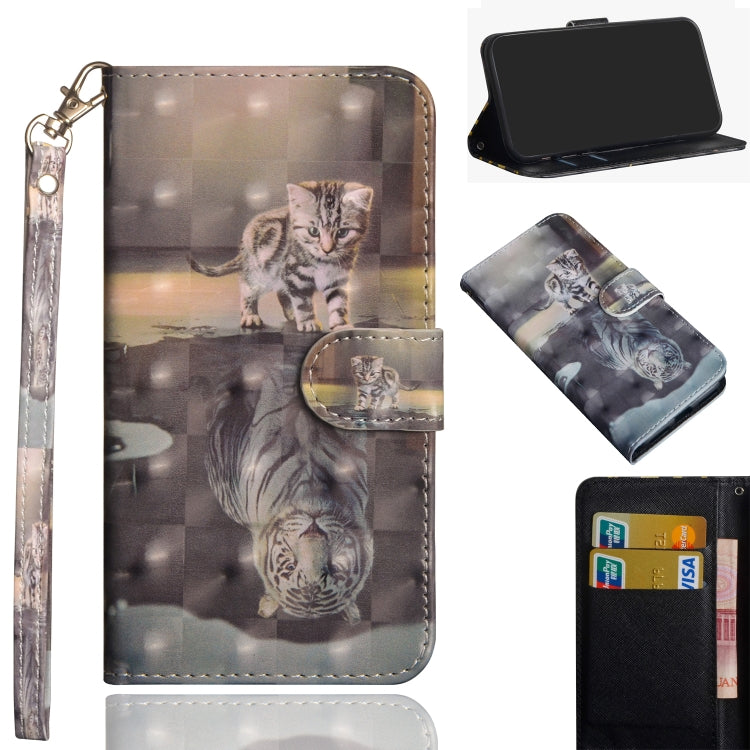 3D Painting Pattern Horizontal Flip TPU + PU Leather Case with Holder & Card Slots & Wallet For Galaxy A20e(Cat Tiger) - Galaxy Phone Cases by buy2fix | Online Shopping UK | buy2fix