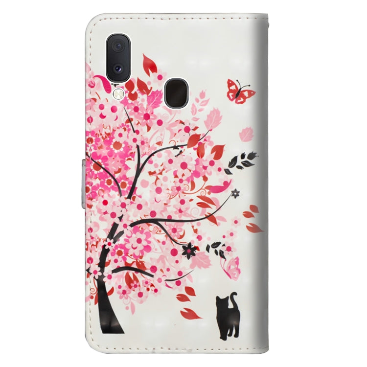 3D Painting Pattern Horizontal Flip TPU + PU Leather Case with Holder & Card Slots & Wallet For Galaxy A20e(Tree Cat) - Galaxy Phone Cases by buy2fix | Online Shopping UK | buy2fix