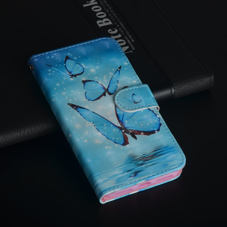 3D Painting Pattern Horizontal Flip TPU + PU Leather Case with Holder & Card Slots & Wallet For Galaxy A20e(Three Butterfly) - Galaxy Phone Cases by buy2fix | Online Shopping UK | buy2fix