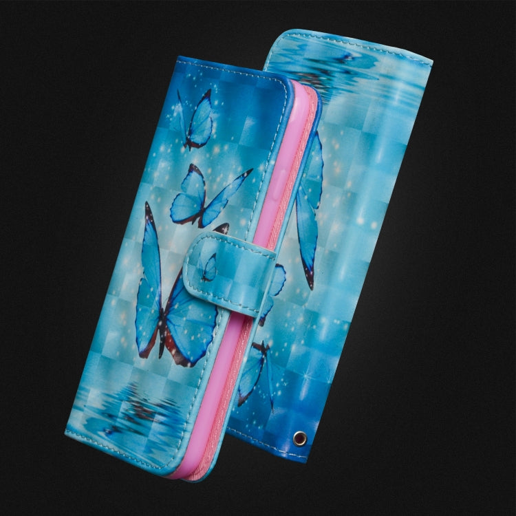 3D Painting Pattern Horizontal Flip TPU + PU Leather Case with Holder & Card Slots & Wallet For Galaxy A20e(Three Butterfly) - Galaxy Phone Cases by buy2fix | Online Shopping UK | buy2fix