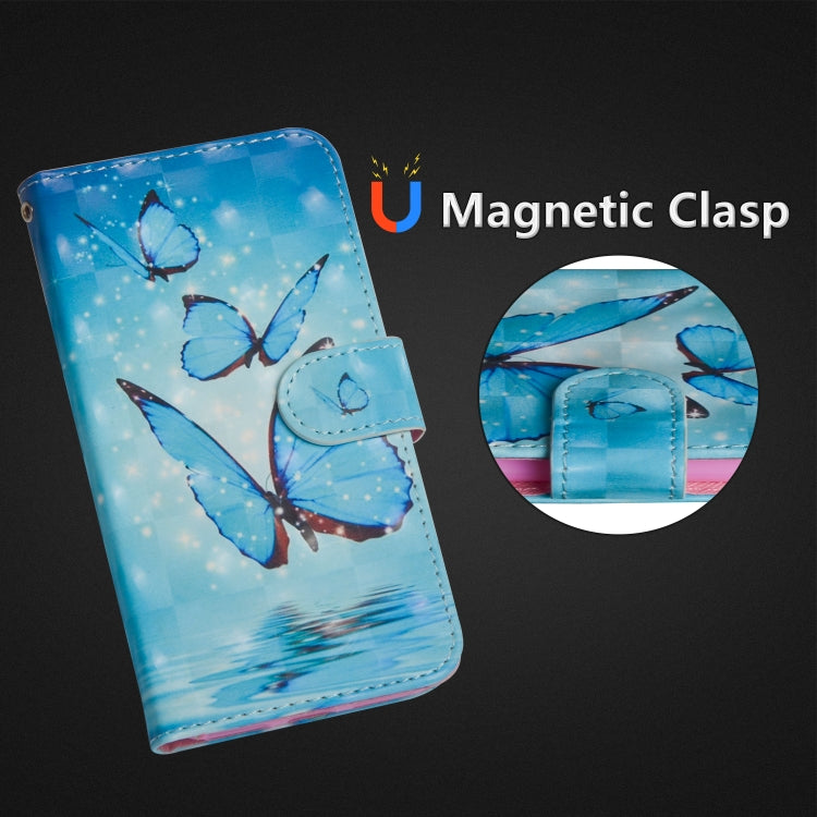 3D Painting Pattern Horizontal Flip TPU + PU Leather Case with Holder & Card Slots & Wallet For Galaxy A20e(Three Butterfly) - Galaxy Phone Cases by buy2fix | Online Shopping UK | buy2fix