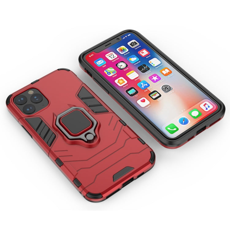 Panther PC + TPU Shockproof Protective Case with Magnetic Ring Holder for iPhone 11 Pro(Red) by buy2fix