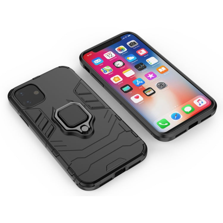 Panther PC + TPU Shockproof Protective Case with Magnetic Ring Holder for iPhone 11(Black) - iPhone 11 Cases by buy2fix | Online Shopping UK | buy2fix