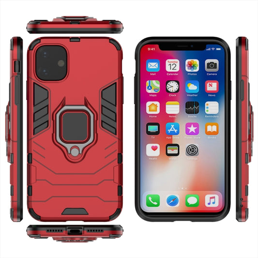 Panther PC + TPU Shockproof Protective Case with Magnetic Ring Holder for iPhone 11(Red) by buy2fix
