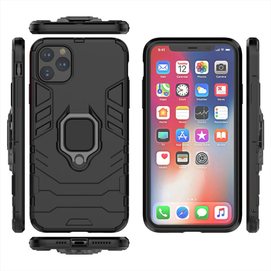 Panther PC + TPU Shockproof Protective Case with Magnetic Ring Holder for iPhone 11 Pro Max(Black) by buy2fix
