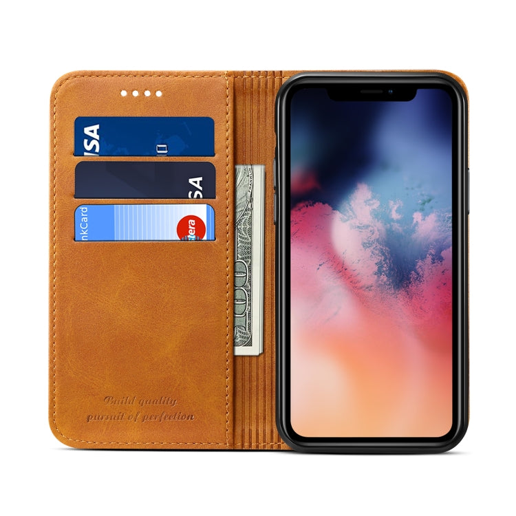 Suteni Calf Texture Horizontal Flip Leather Case with Holder & Card Slots & Wallet for iPhone 11(Khaki) - iPhone 11 Cases by Suteni | Online Shopping UK | buy2fix