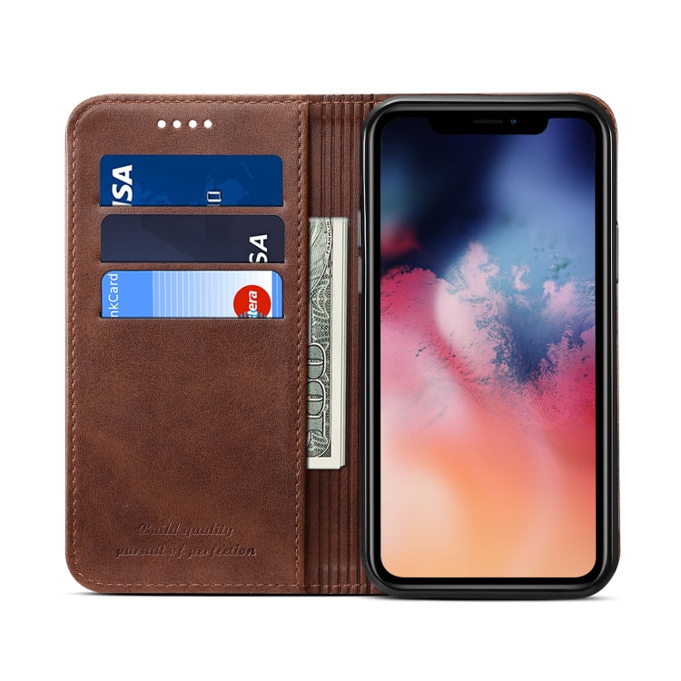 Suteni Calf Texture Horizontal Flip Leather Case with Holder & Card Slots & Wallet for iPhone 11(Brown) - iPhone 11 Cases by Suteni | Online Shopping UK | buy2fix