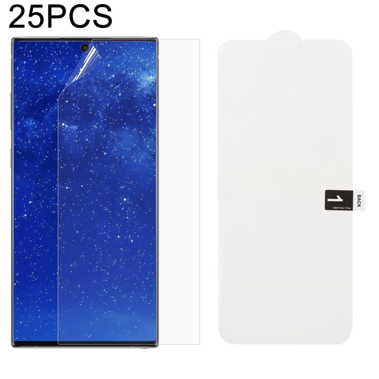 25 PCS Soft Hydrogel Film Full Cover Front Protector with Alcohol Cotton + Scratch Card for Galaxy Note 10+ - For Samsung by buy2fix | Online Shopping UK | buy2fix