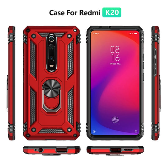 Armor Shockproof TPU + PC Protective Case with 360 Degree Rotation Holder for Xiaomi Redmi K20(Rose Gold) by buy2fix