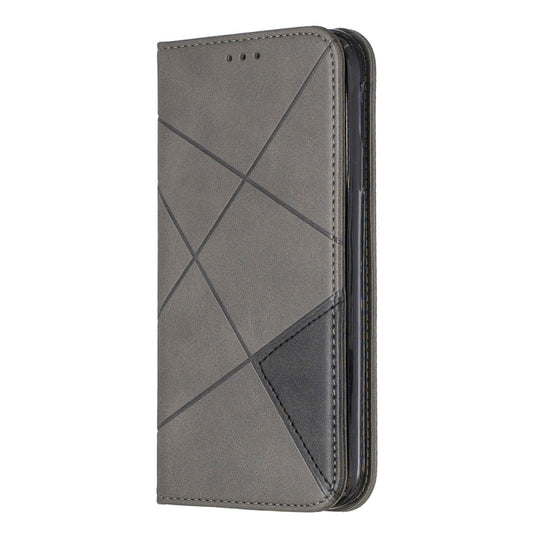 For iPhone 11 Rhombus Texture Horizontal Flip Magnetic Leather Case with Holder & Card Slots & Wallet (Grey) by buy2fix