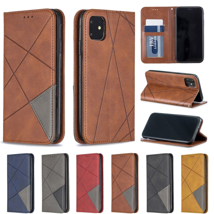 For iPhone 11 Rhombus Texture Horizontal Flip Magnetic Leather Case with Holder & Card Slots & Wallet (Grey) by buy2fix