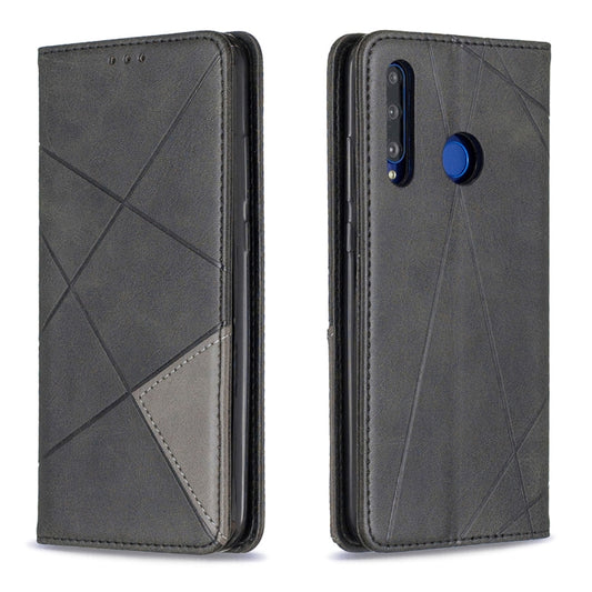 Rhombus Texture Horizontal Flip Magnetic Leather Case with Holder & Card Slots For Huawei P Smart+ 2019 / Honor 10i (Honor 20 lite)(Black) - Honor Cases by buy2fix | Online Shopping UK | buy2fix