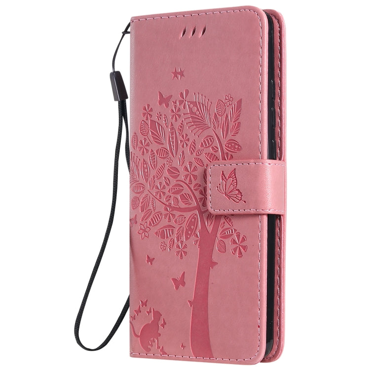 Tree & Cat Pattern Pressed Printing Horizontal Flip PU Leather Case with Holder & Card Slots & Wallet & Lanyard For Xiaomi Mi 9T & Mi 9T Pro & Redmi K20 & K20 Pro(Pink) - Xiaomi Cases by buy2fix | Online Shopping UK | buy2fix