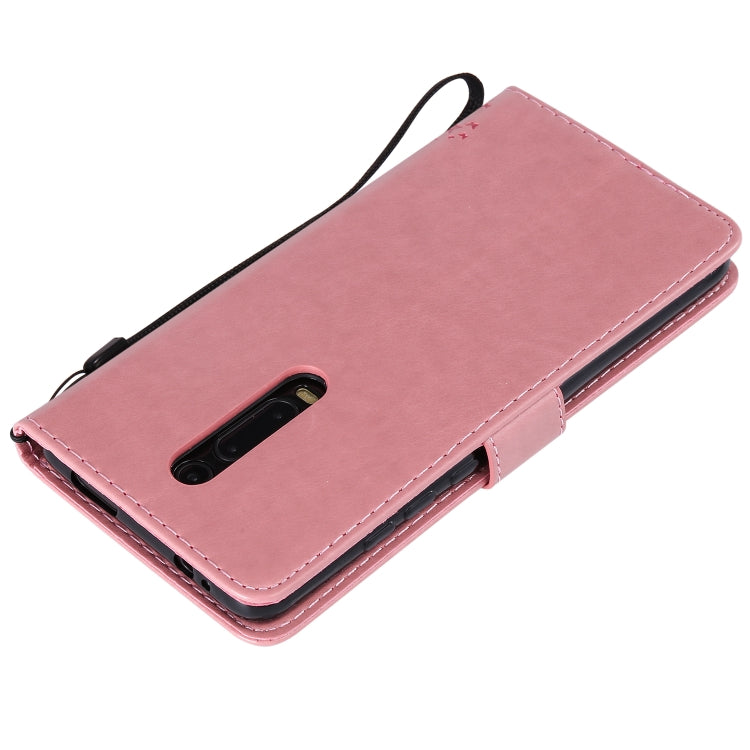 Tree & Cat Pattern Pressed Printing Horizontal Flip PU Leather Case with Holder & Card Slots & Wallet & Lanyard For Xiaomi Mi 9T & Mi 9T Pro & Redmi K20 & K20 Pro(Pink) - Xiaomi Cases by buy2fix | Online Shopping UK | buy2fix