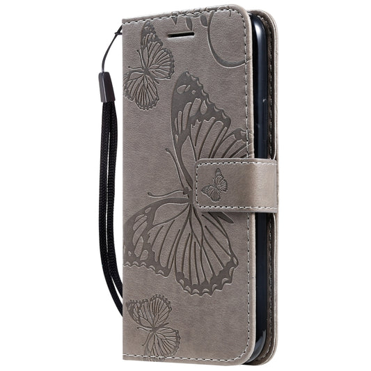 For iPhone 11 Pro Pressed Printing Butterfly Pattern Horizontal Flip PU Leather Case with Holder & Card Slots & Wallet & Lanyard (Grey) by buy2fix