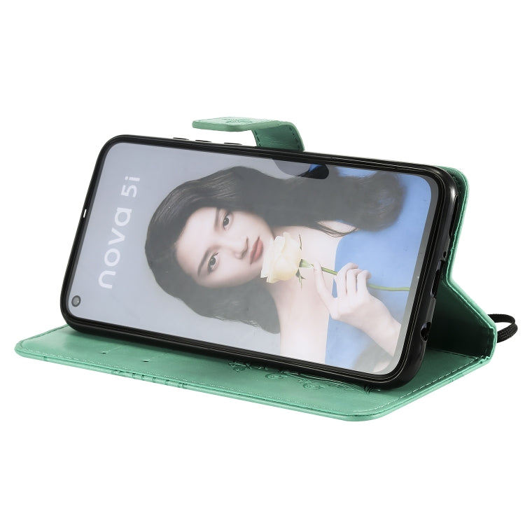 Pressed Printing Butterfly Pattern Horizontal Flip PU Leather Case with Holder & Card Slots & Wallet & Lanyard For Huawei P20 Lite 2019 / Nova 5i(Green) - Huawei Cases by buy2fix | Online Shopping UK | buy2fix
