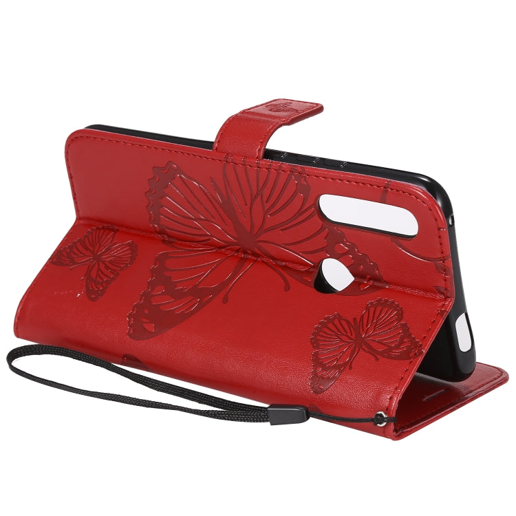 Pressed Printing Butterfly Pattern Horizontal Flip PU Leather Case with Holder & Card Slots & Wallet & Lanyard For Huawei P Smart Z / Y9 Prime 2019(Red) - Huawei Cases by buy2fix | Online Shopping UK | buy2fix
