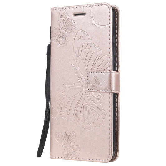 Pressed Printing Butterfly Pattern Horizontal Flip PU Leather Case with Holder & Card Slots & Wallet & Lanyard For Xiaomi Mi 9T & Mi 9T Pro & Redmi K20 & K20 Pro(Rose Gold) by buy2fix