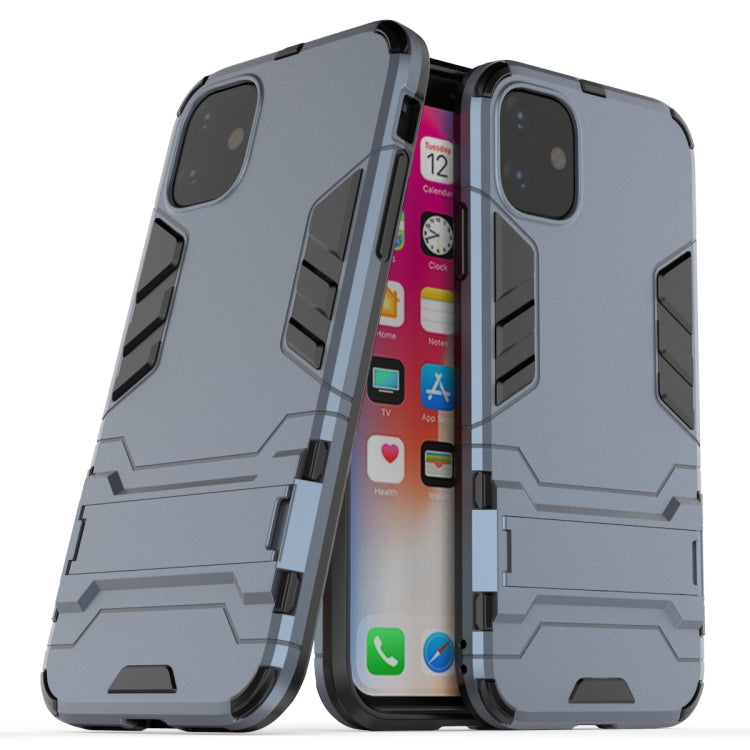 Shockproof PC + TPU Case with Holder for 11(Navy) - iPhone 11 Cases by buy2fix | Online Shopping UK | buy2fix