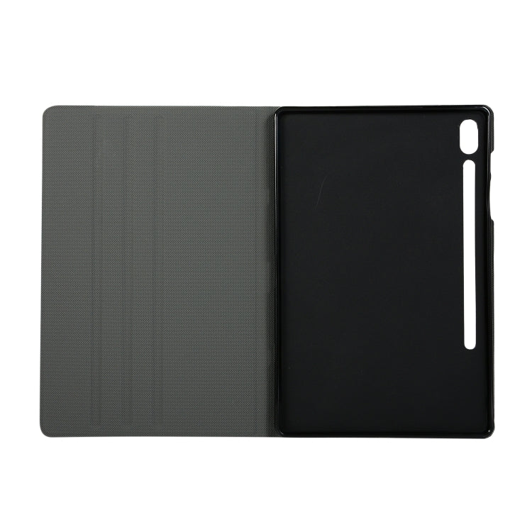 Voltage Stretch Fabric Texture Horizontal Flip Leather Case for Galaxy Tab S6 T860, with Holder(Blue) - Other Galaxy Tab PC by buy2fix | Online Shopping UK | buy2fix