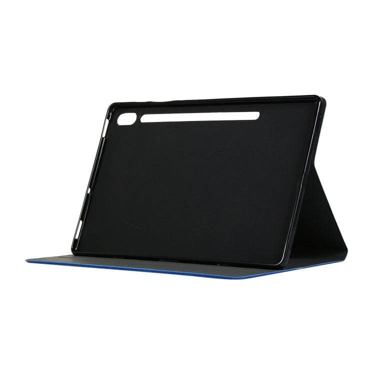 Voltage Stretch Fabric Texture Horizontal Flip Leather Case for Galaxy Tab S6 T860, with Holder(Blue) - Other Galaxy Tab PC by buy2fix | Online Shopping UK | buy2fix